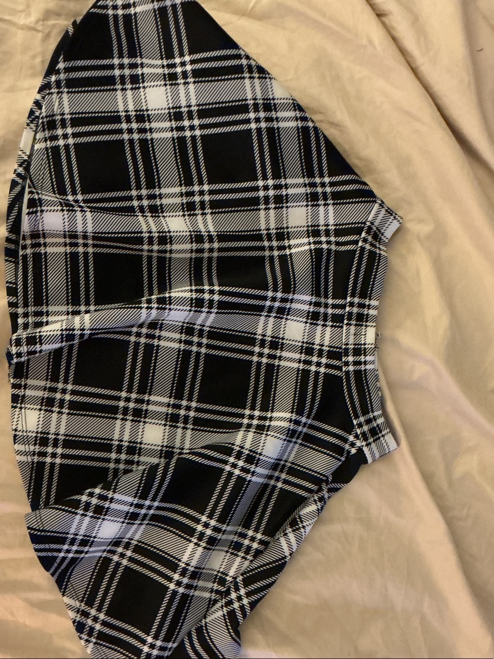 Hot Topic Black and White Plaid Skater Skirt